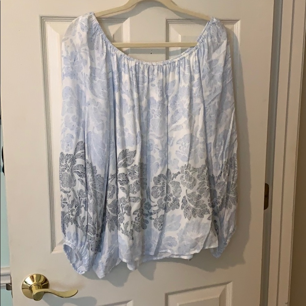 Light Blue Flowy Loft Top